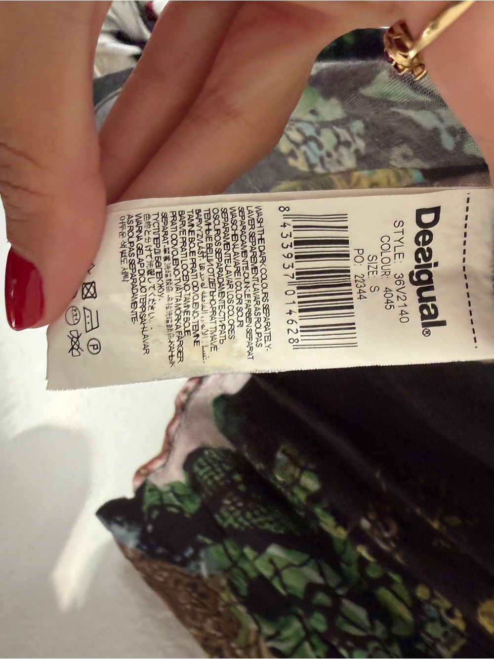 Desigual sleeveless Multicolor Printed Draped Chemise Midi Dress y2k - Picture 6 of 6
